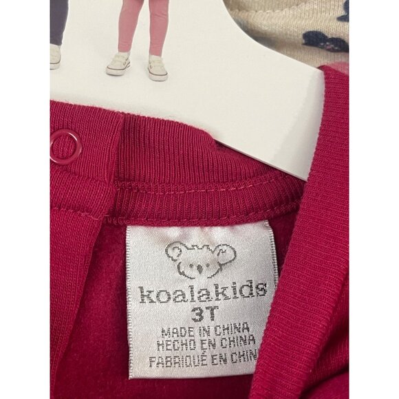 Koala Kids 4-Piece Girls 3T Set: Floral Dress Pink & Blue Leggings Red Tunic NWT - Picture 8 of 9